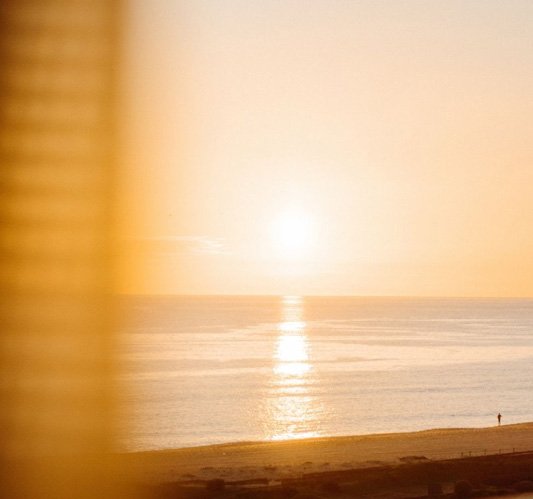 Sunset View Over the Sea from the Hotel Balcony